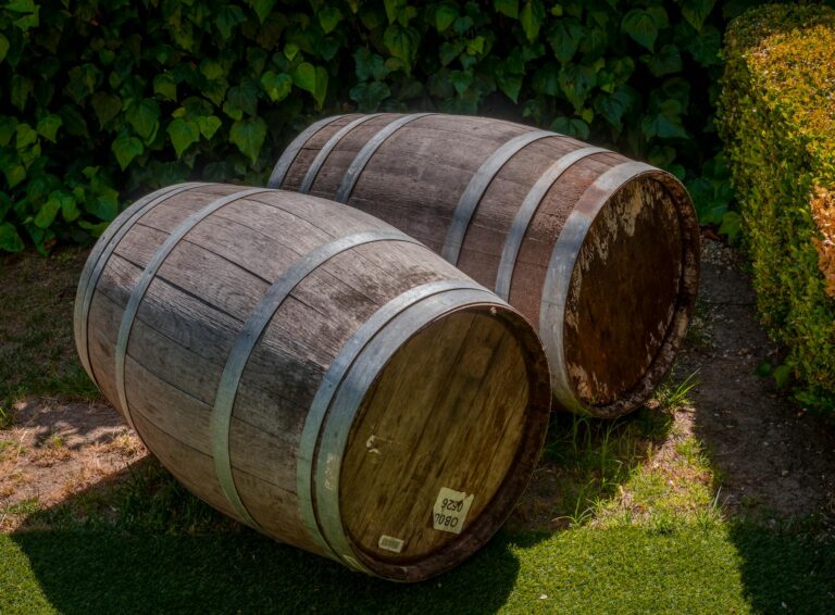 Überlauf Regentonne selber bauen – rustikale Holzfässer im Garten